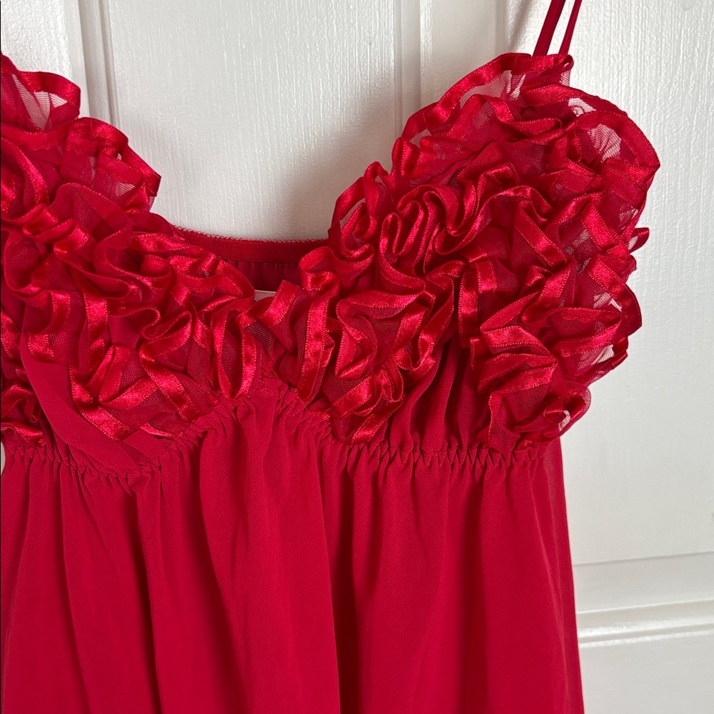 Vintage Victoria’s Secret Red Nighty with Ribbon Detailing - Sizes L - Picture 3 of 10